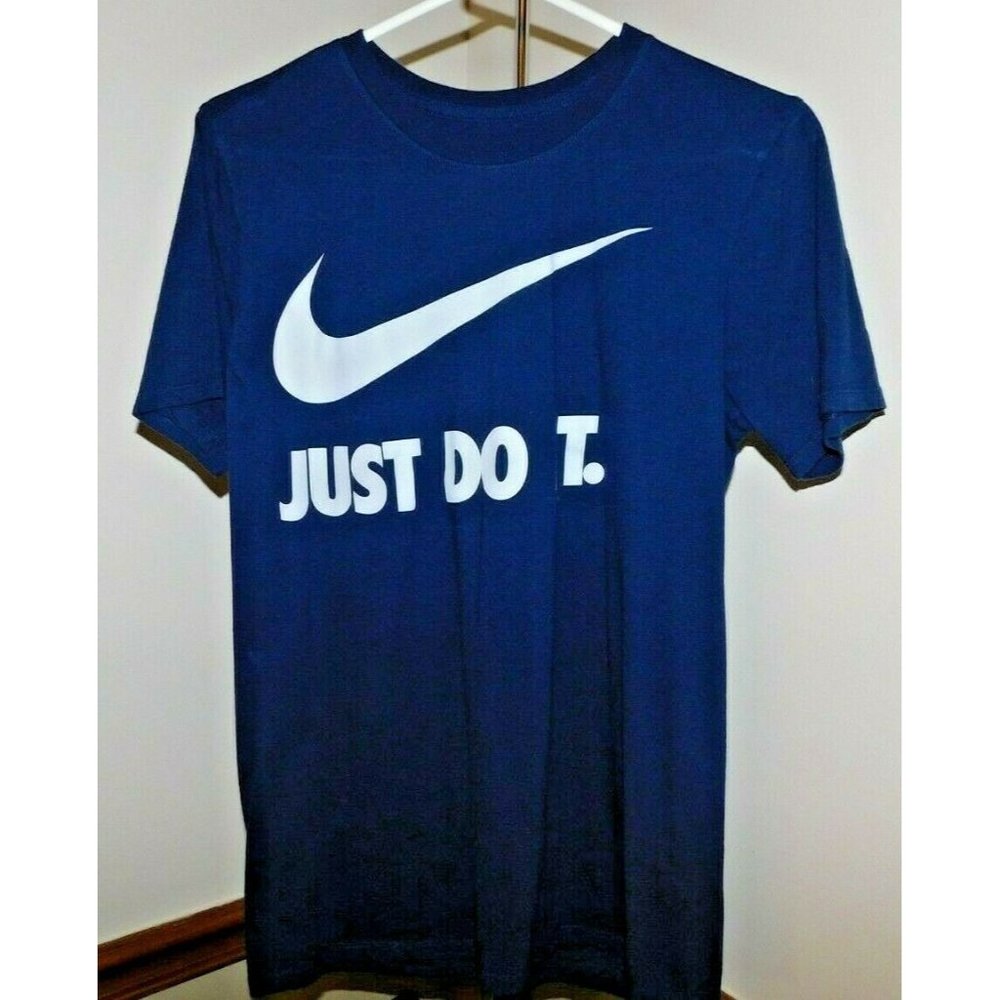 Nike ' Just Do It ' Men's Blue T-Shirt Small